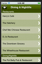 Info Listings Screen